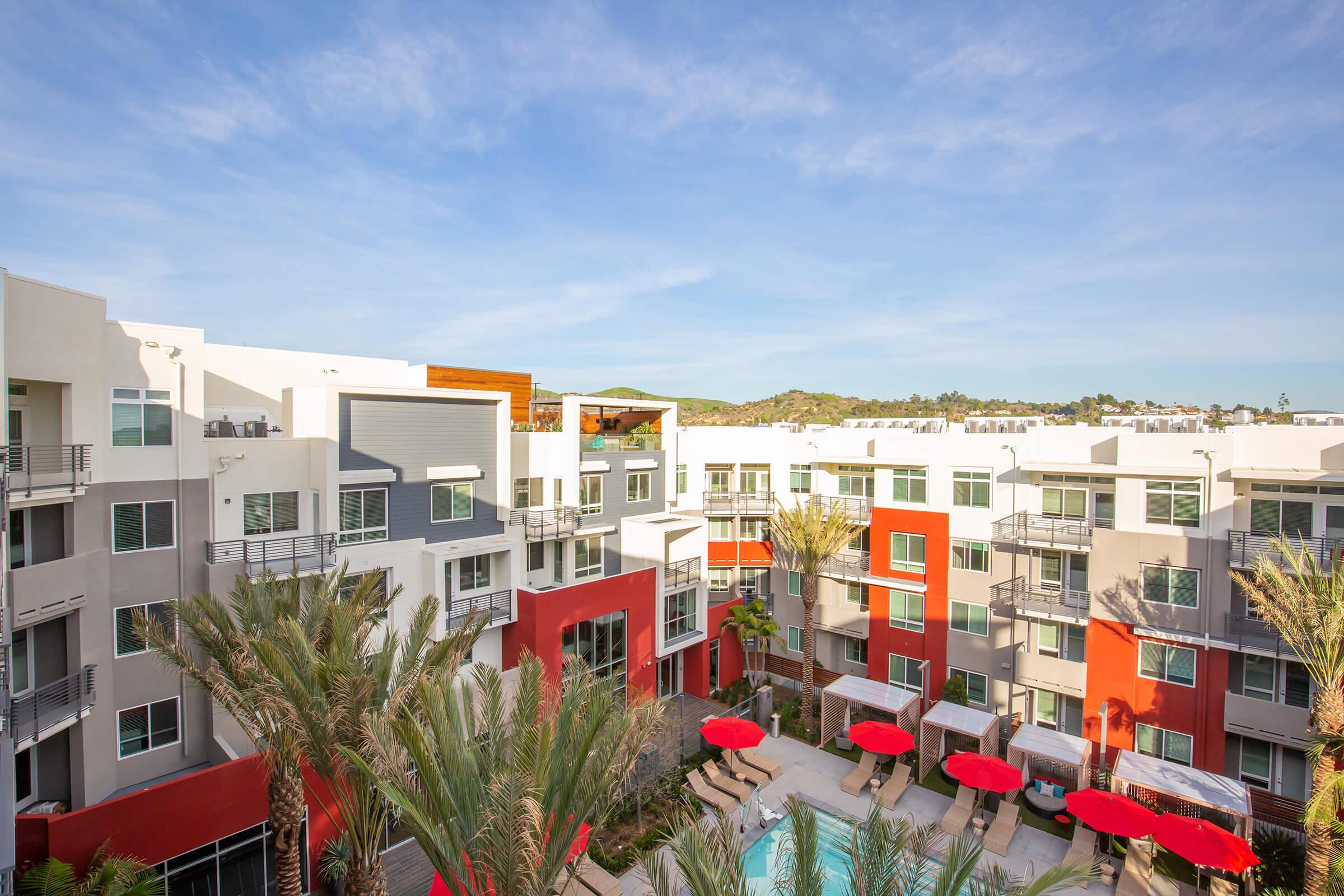 a group of colorful buildings