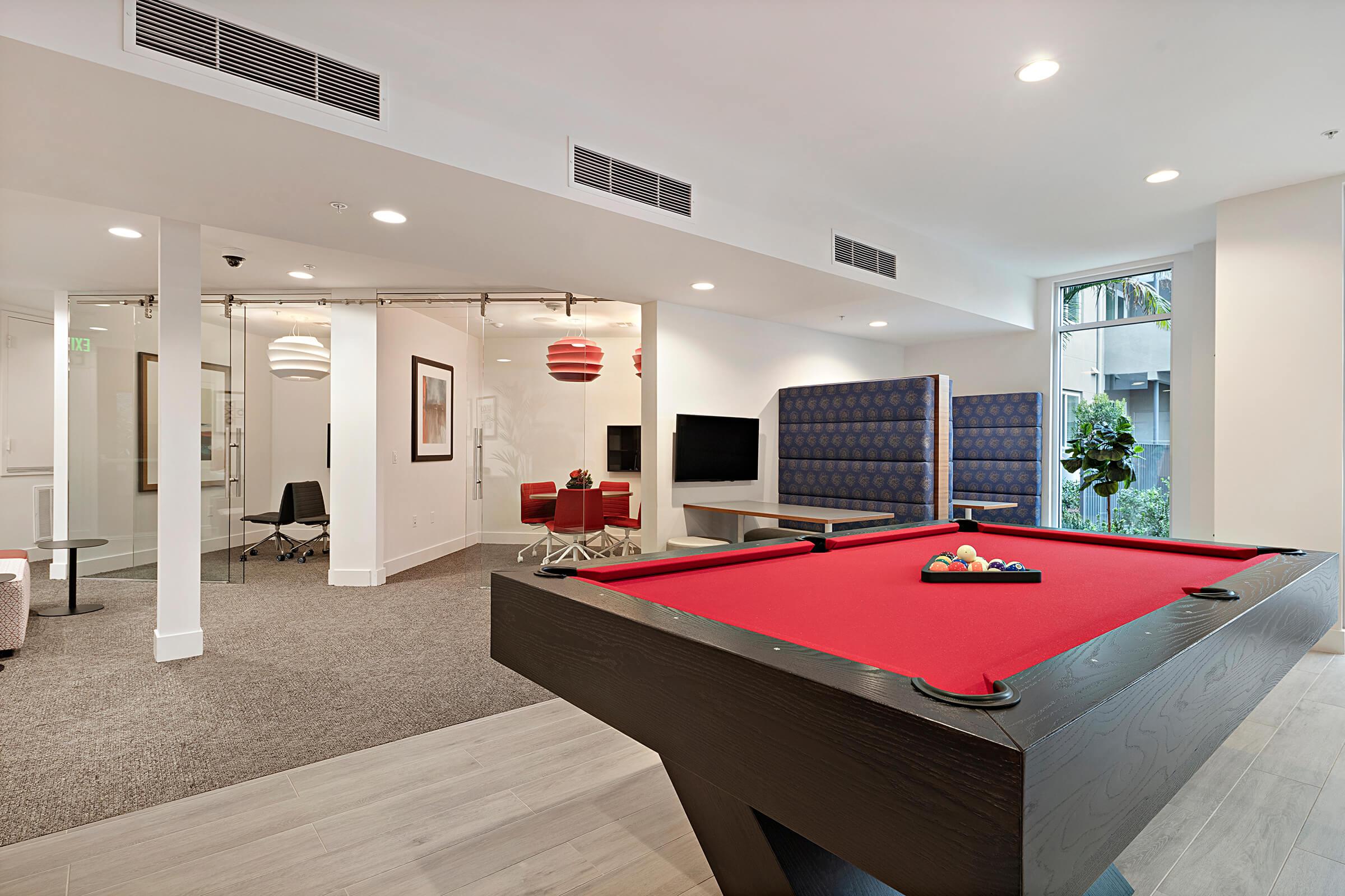 Community room with pool table
