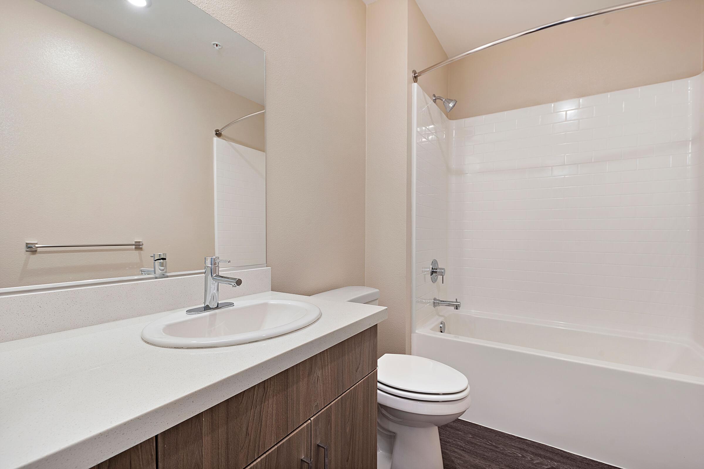 Bathroom with wooden floor