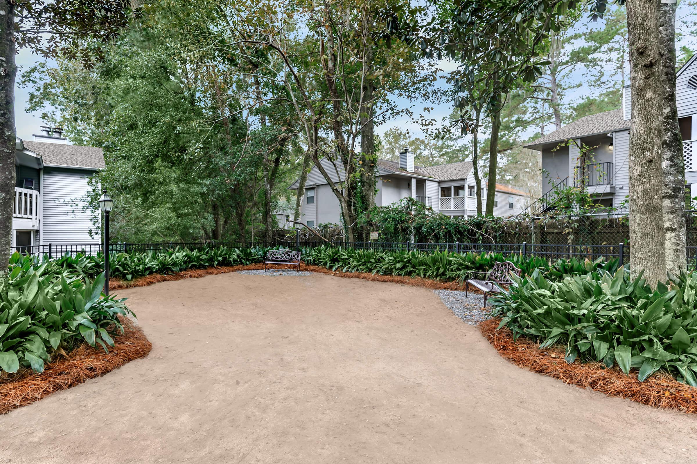 a garden in front of a house