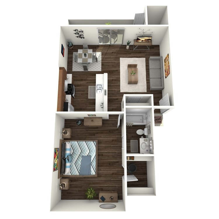 Floor plan image of Westchester 1x1 LW