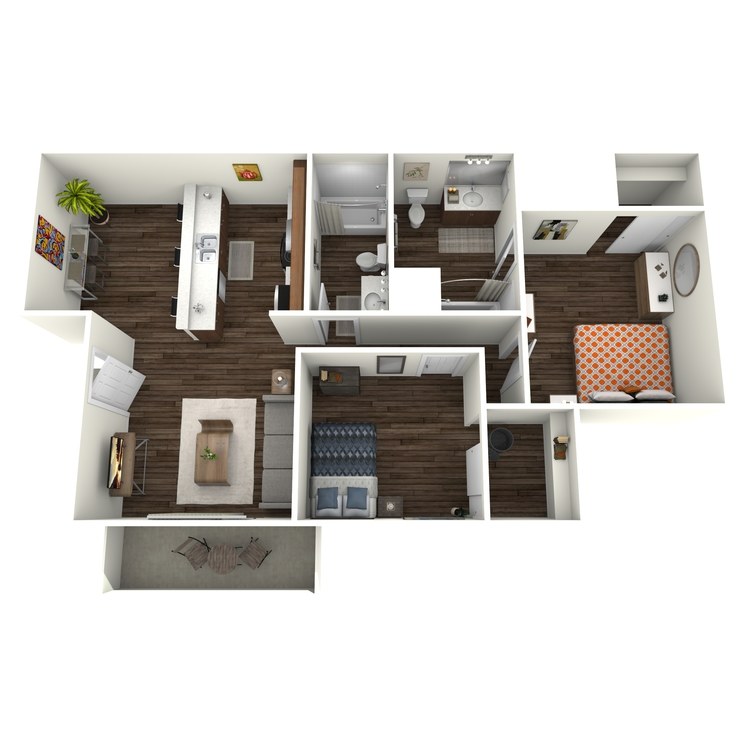 Floor plan image of Westchester 2x2 W