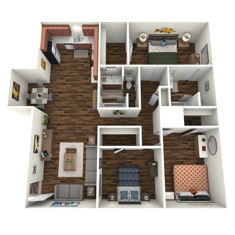 Floor plan image of Villas 3x2 LV