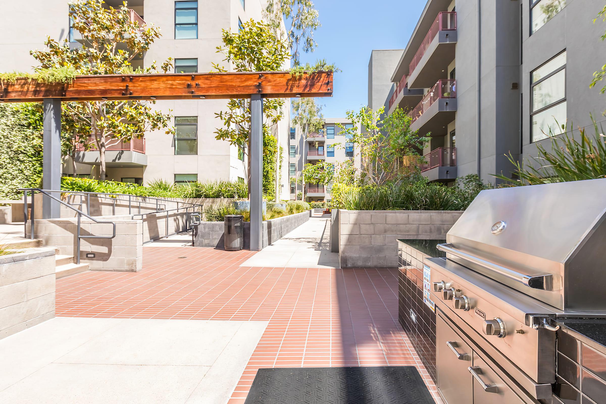 stainless steel barbecues in the community courtyard