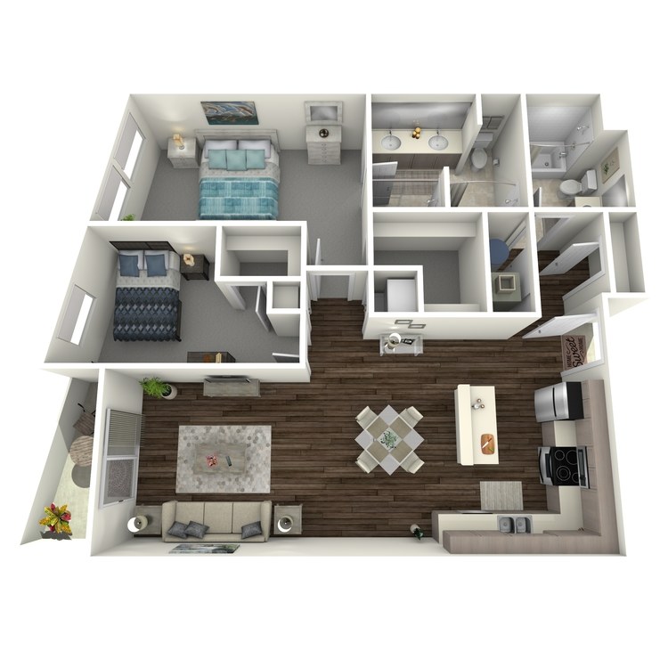Floor plan image of 2 Bed 2 Bath B