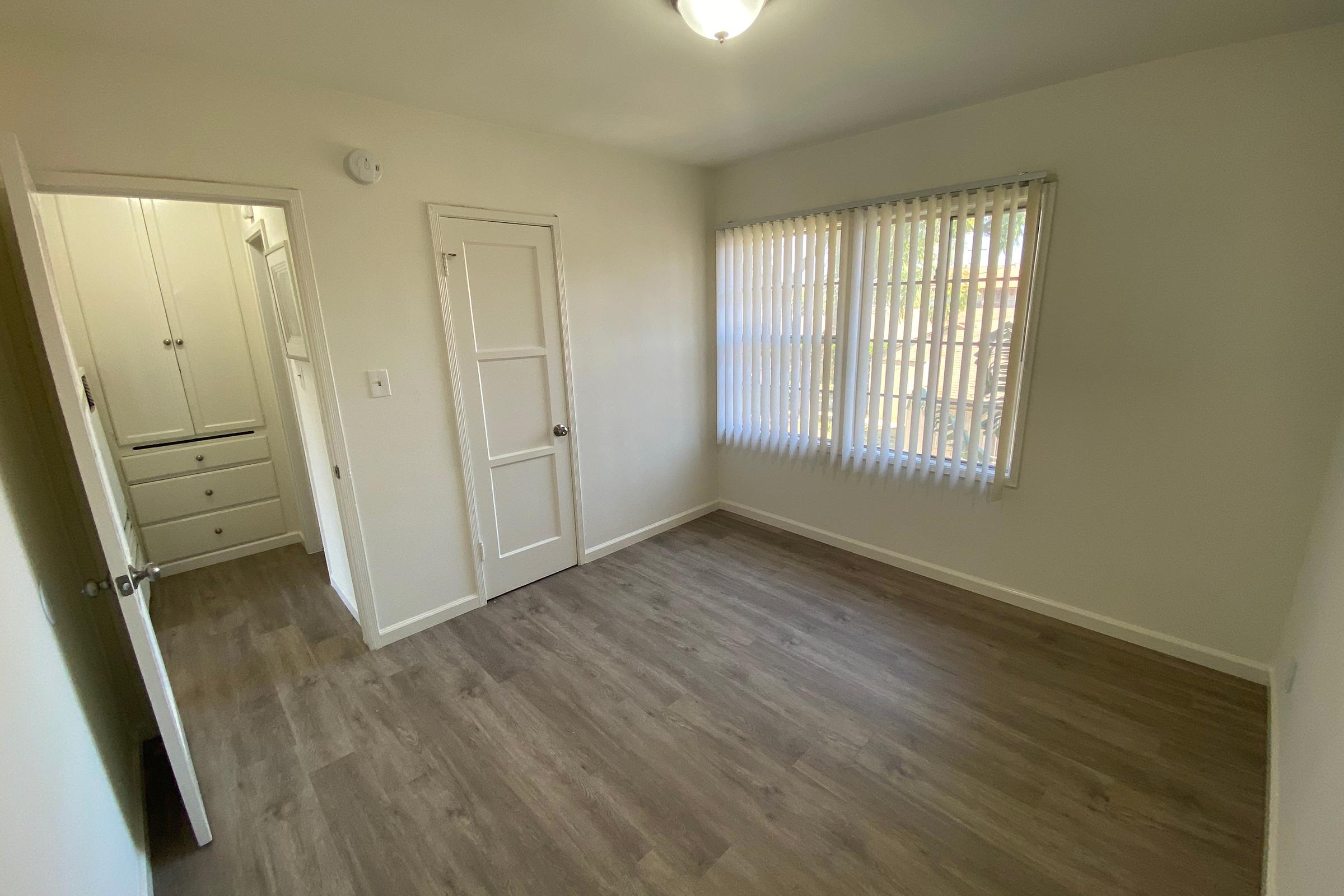 a room with a wood floor