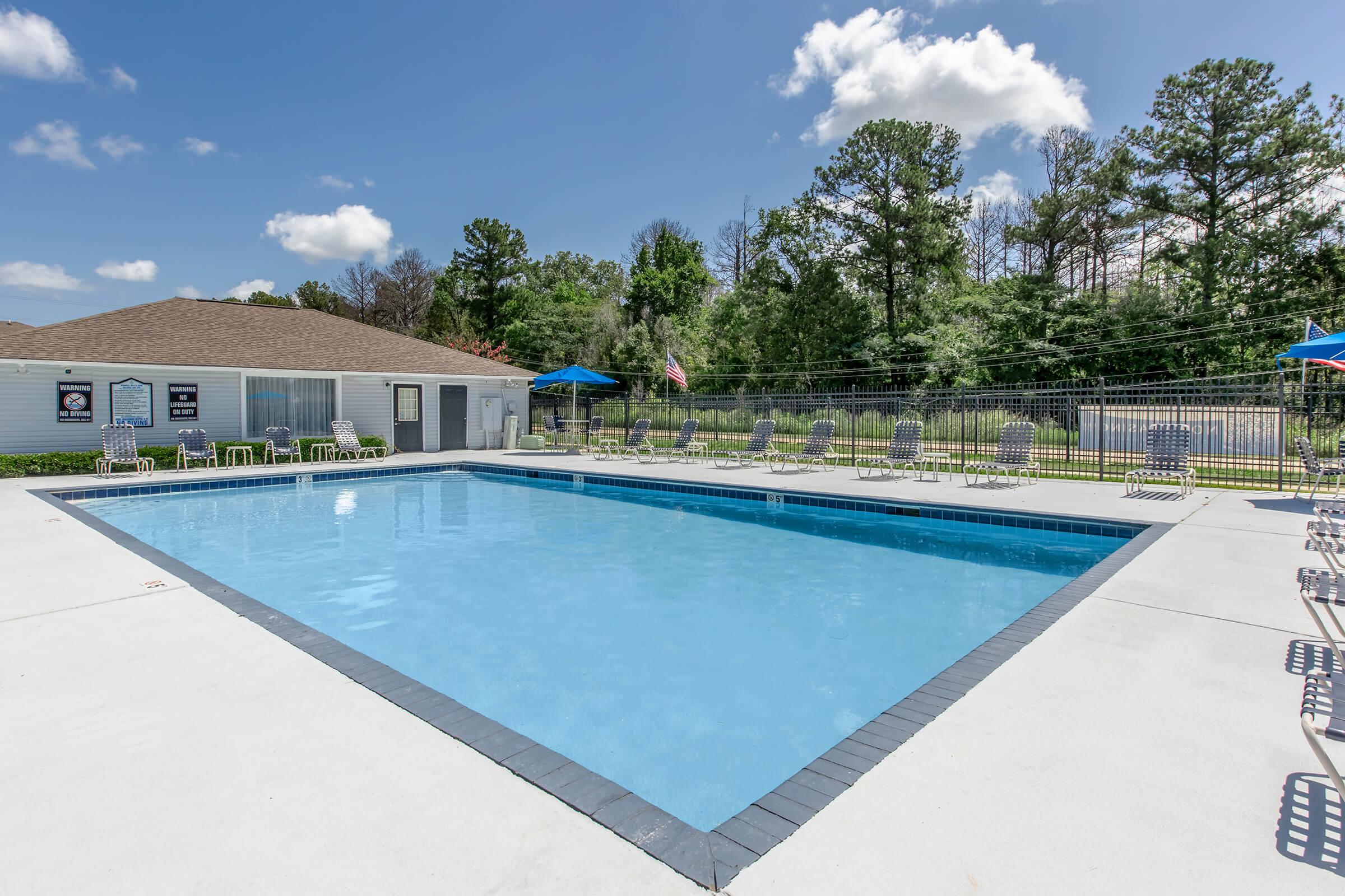 a blue pool of water