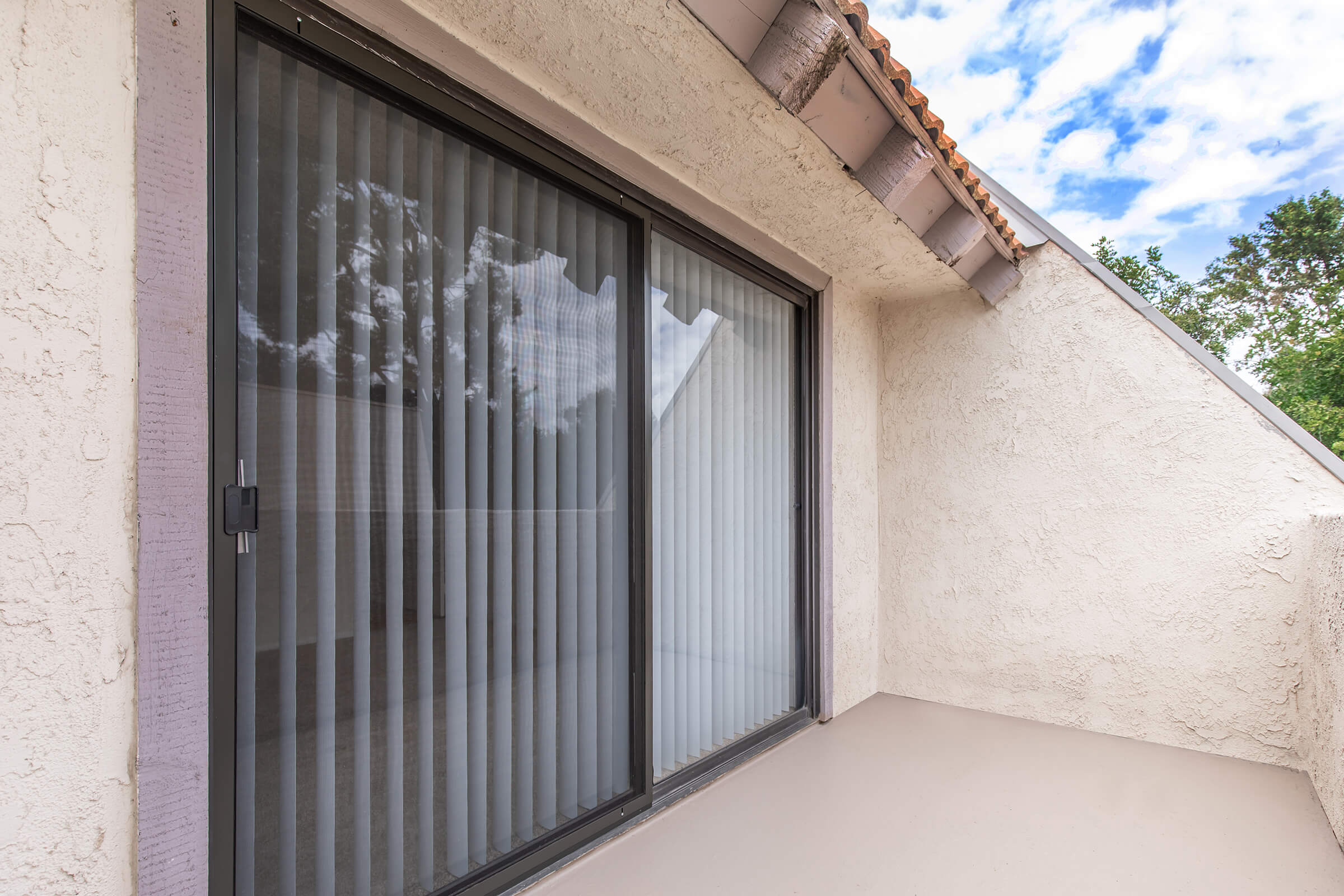 patio with sliding glass doors