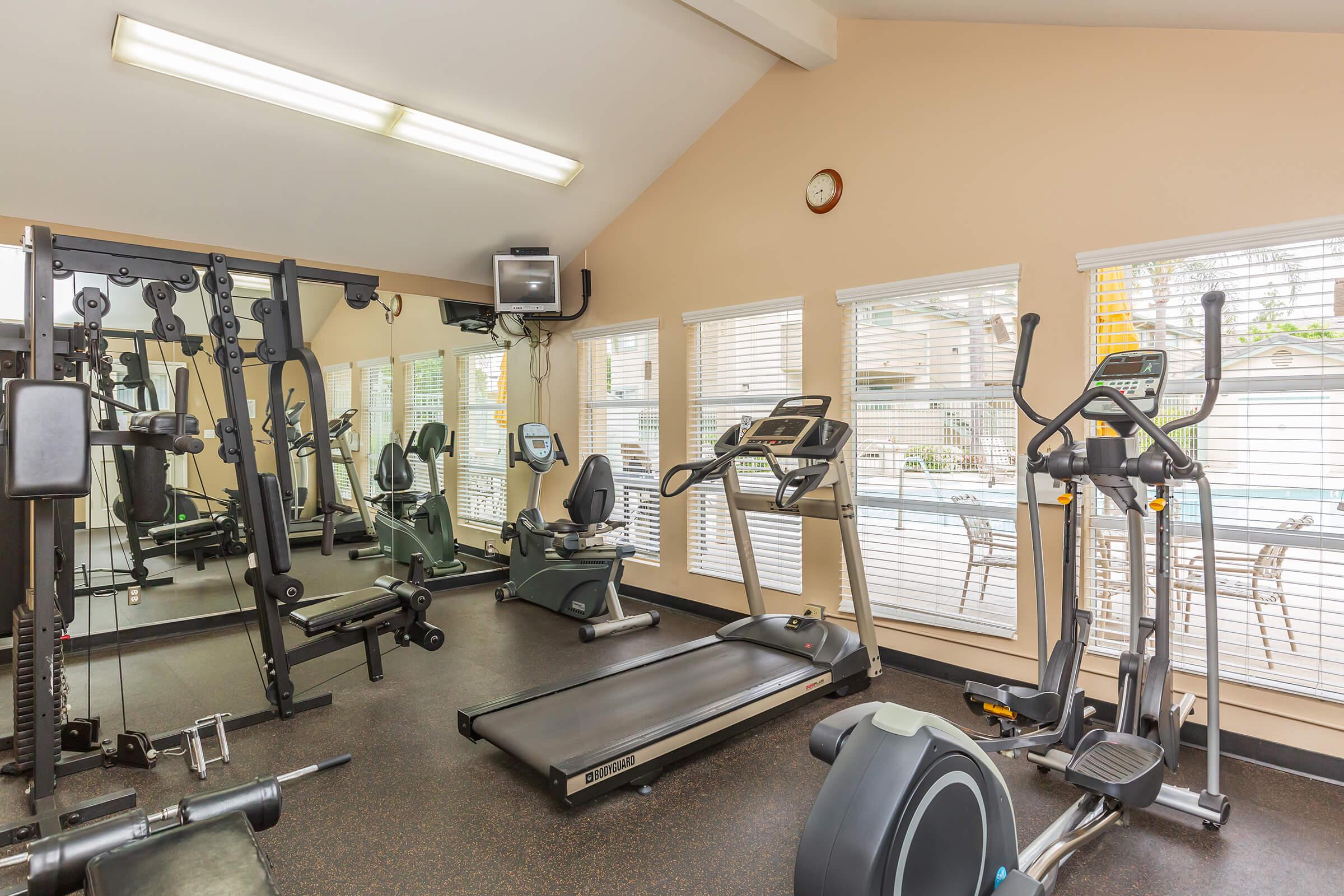 Work-out equipment in gym