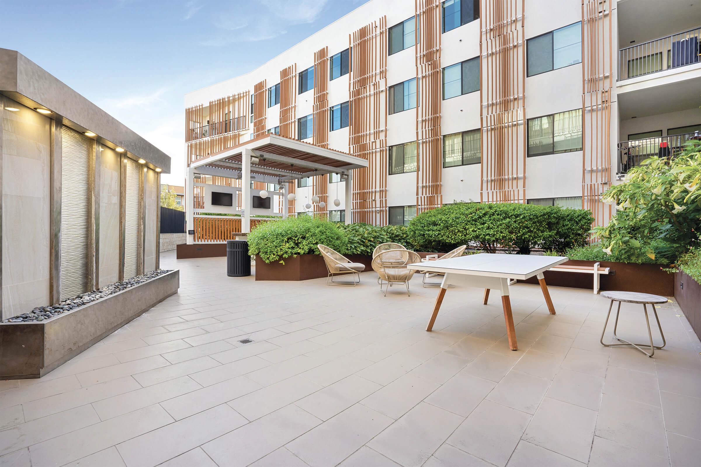 There are plenty of outdoor courtyard areas for you to relax in