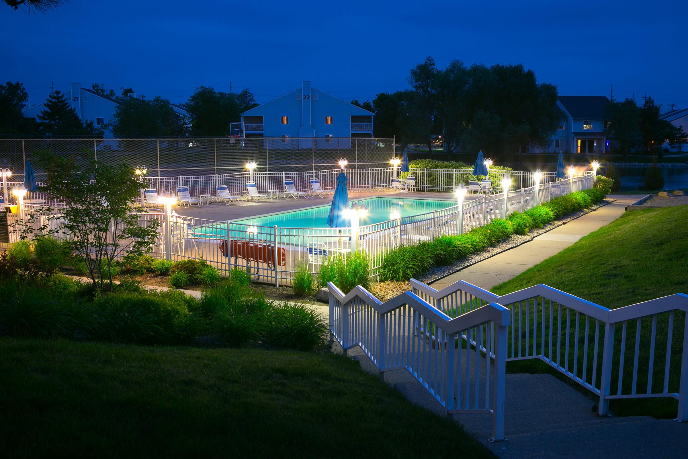 ArborLandings Ann Arbor, MI pool night.jpg