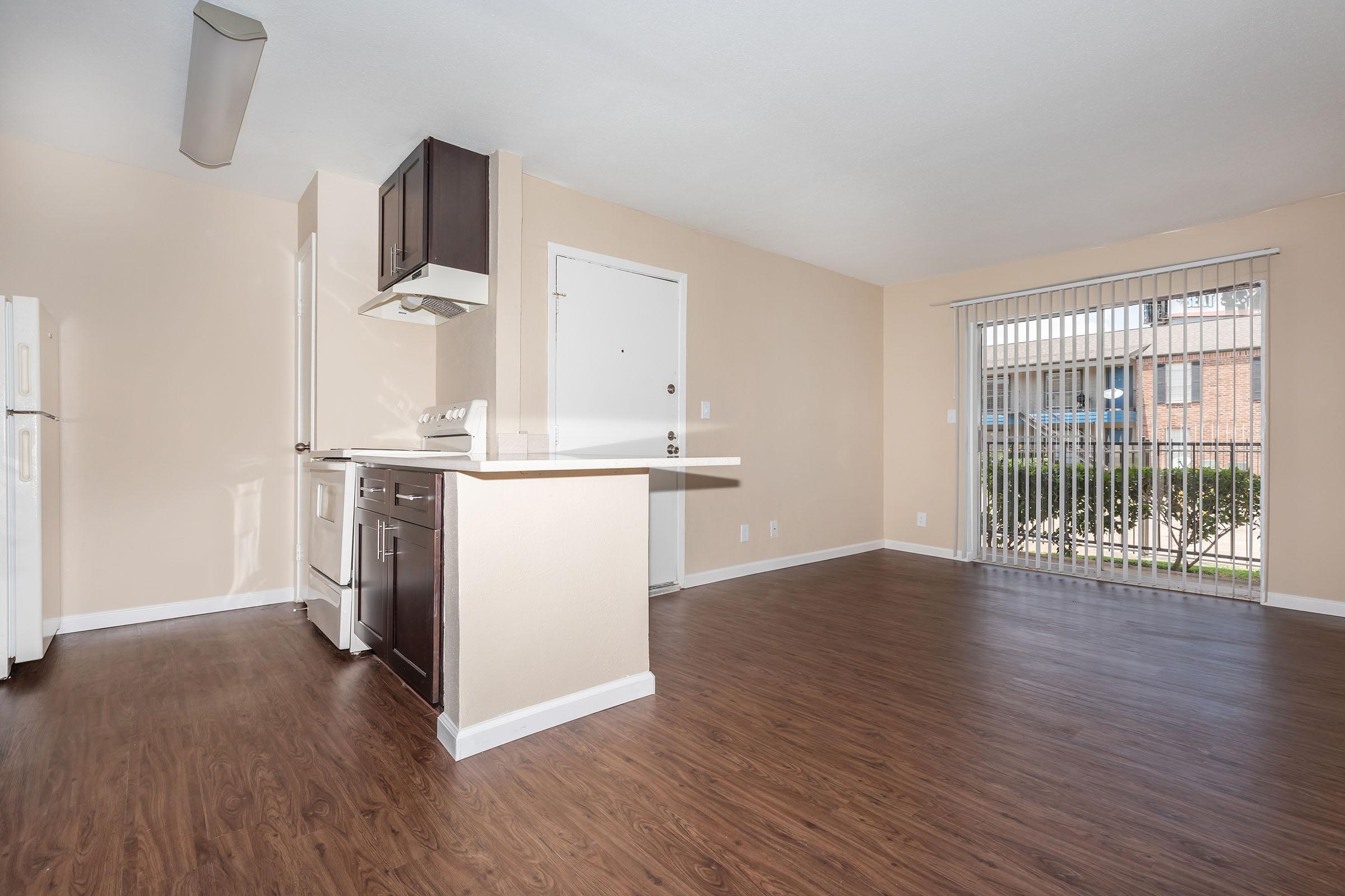 a room with a wood floor