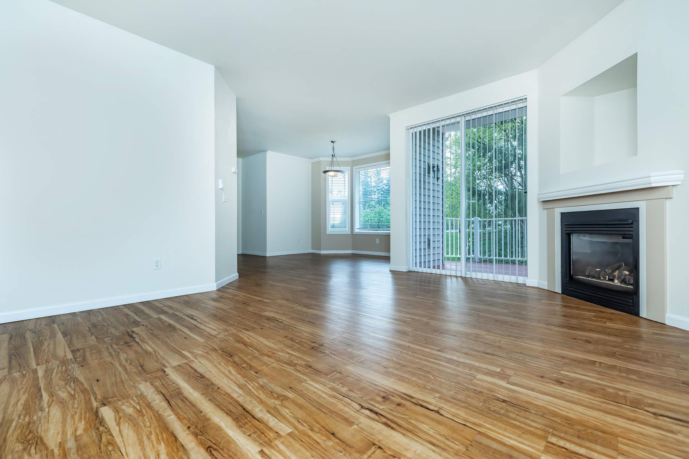 a room with a wood floor