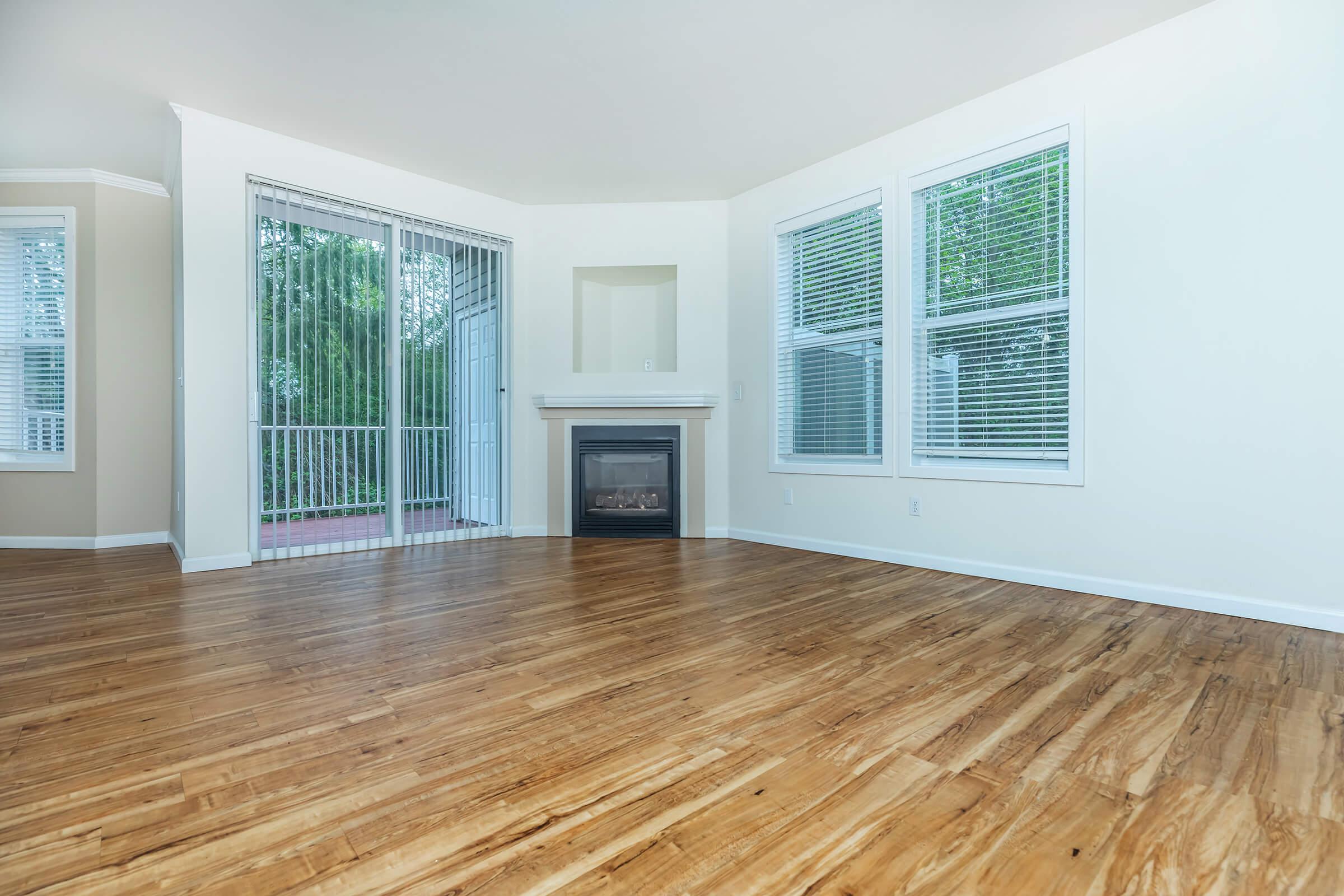 a room with a wood floor