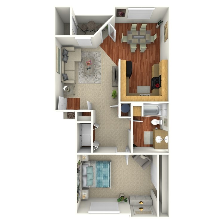 Floor plan image of 1 Bed 1 Bath