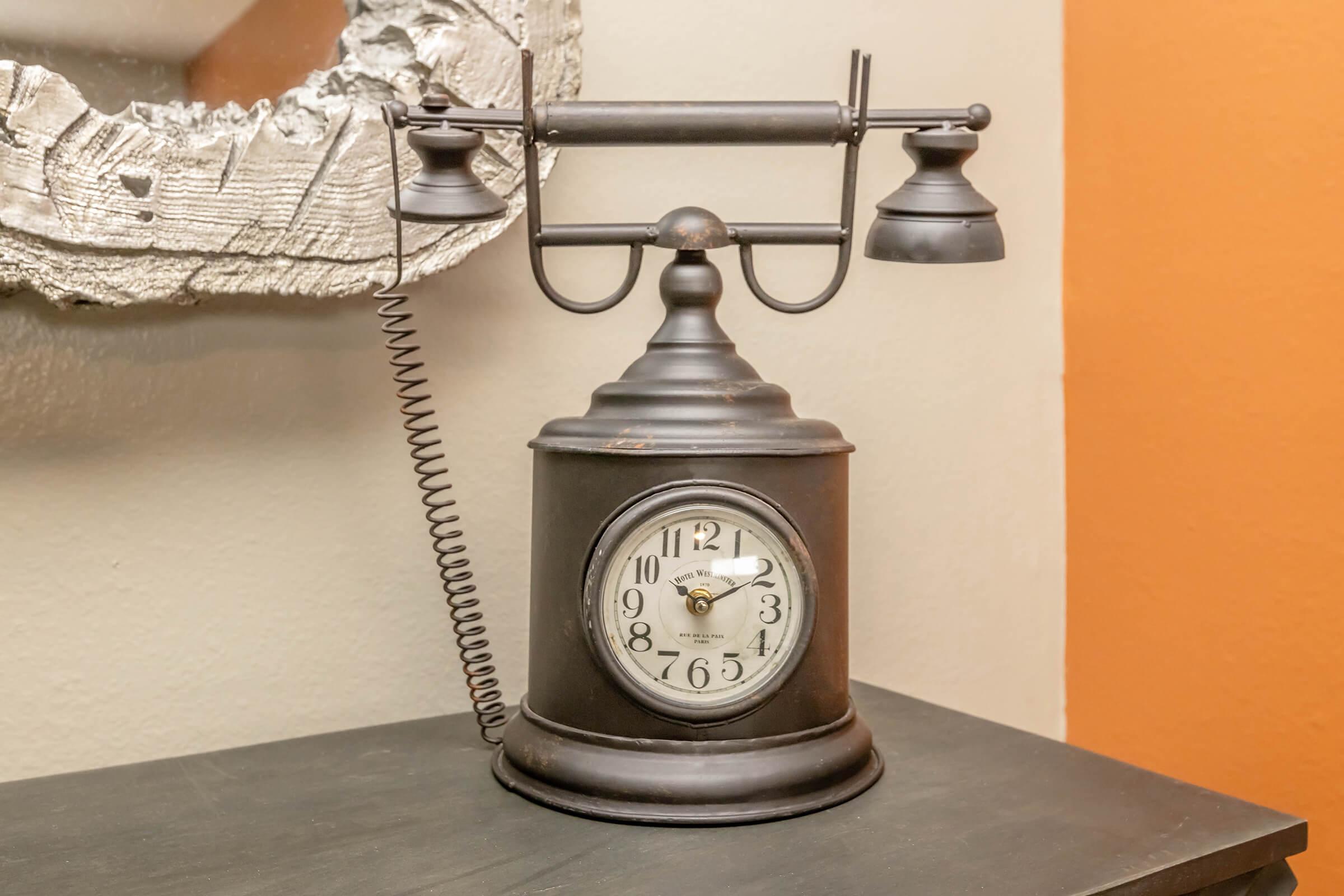 a clock on a table