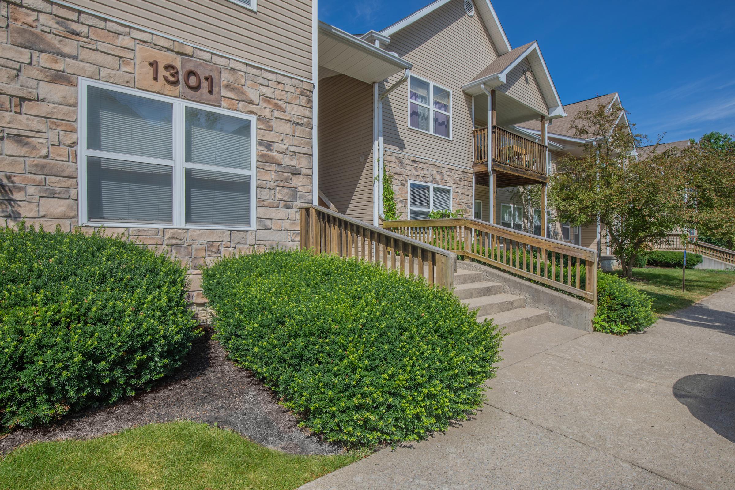 Front Entrance to Bloom apartments in Bloomington indiana