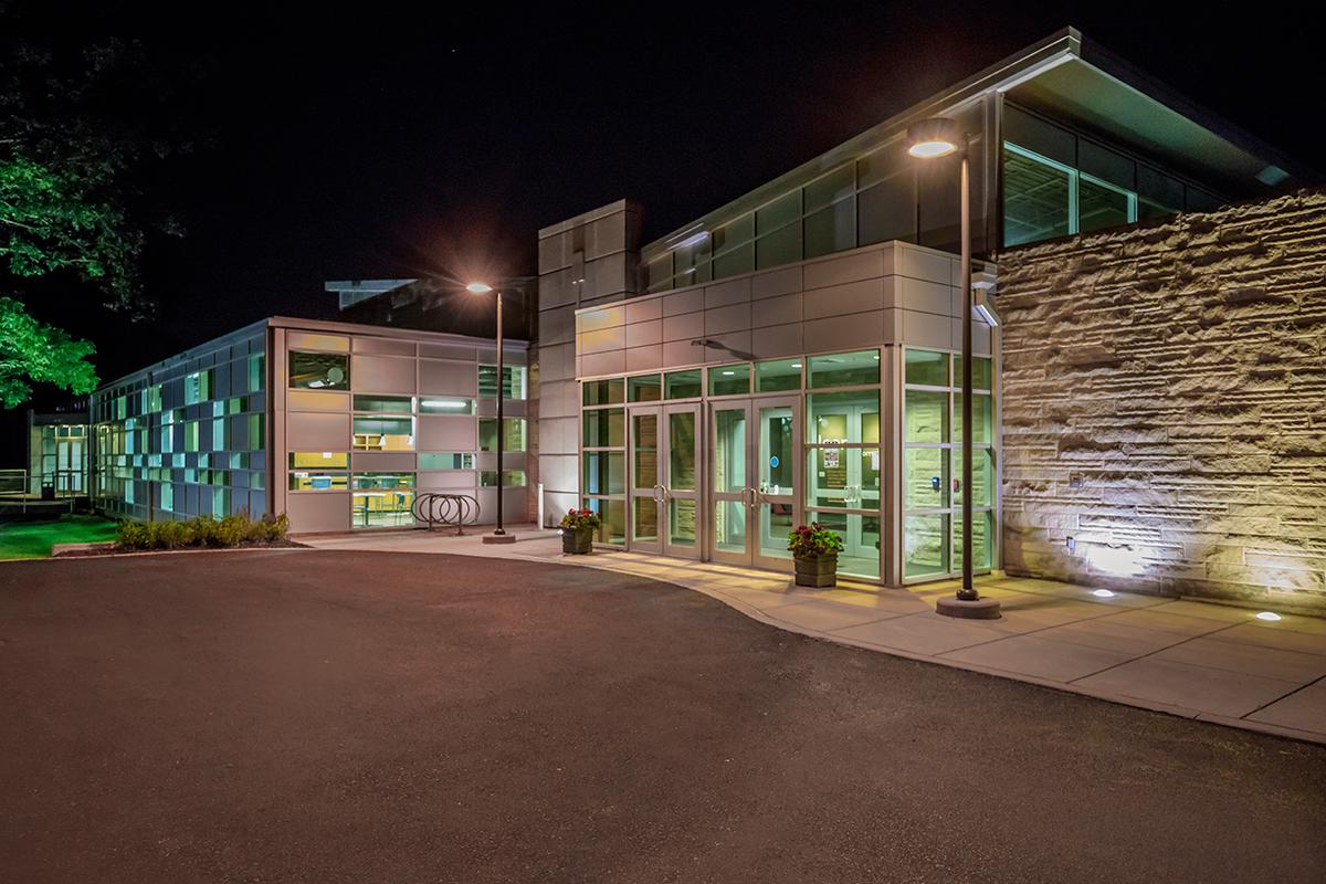 Lighted entrance to Amenity area