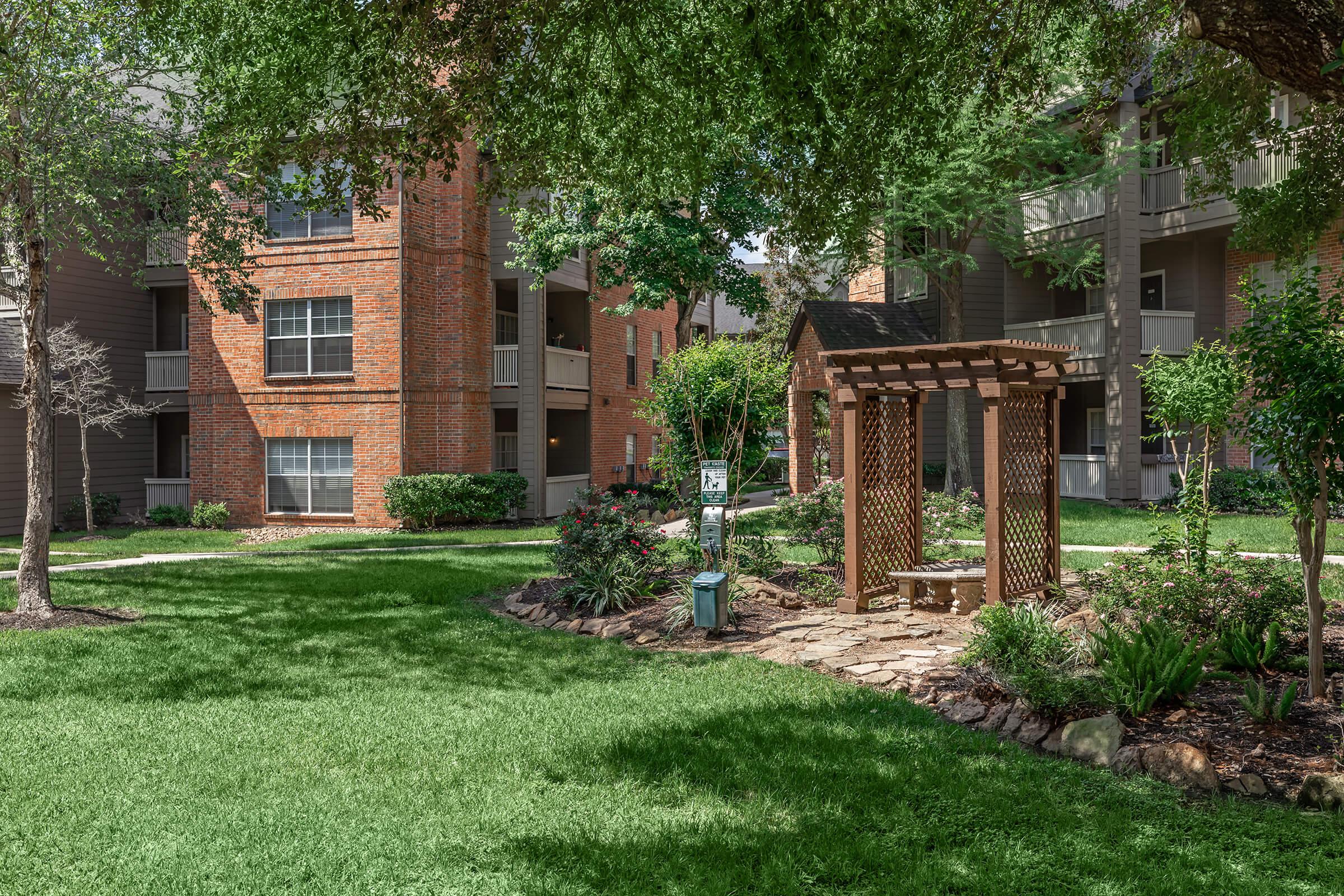 Spring Park community courtyard with greenery