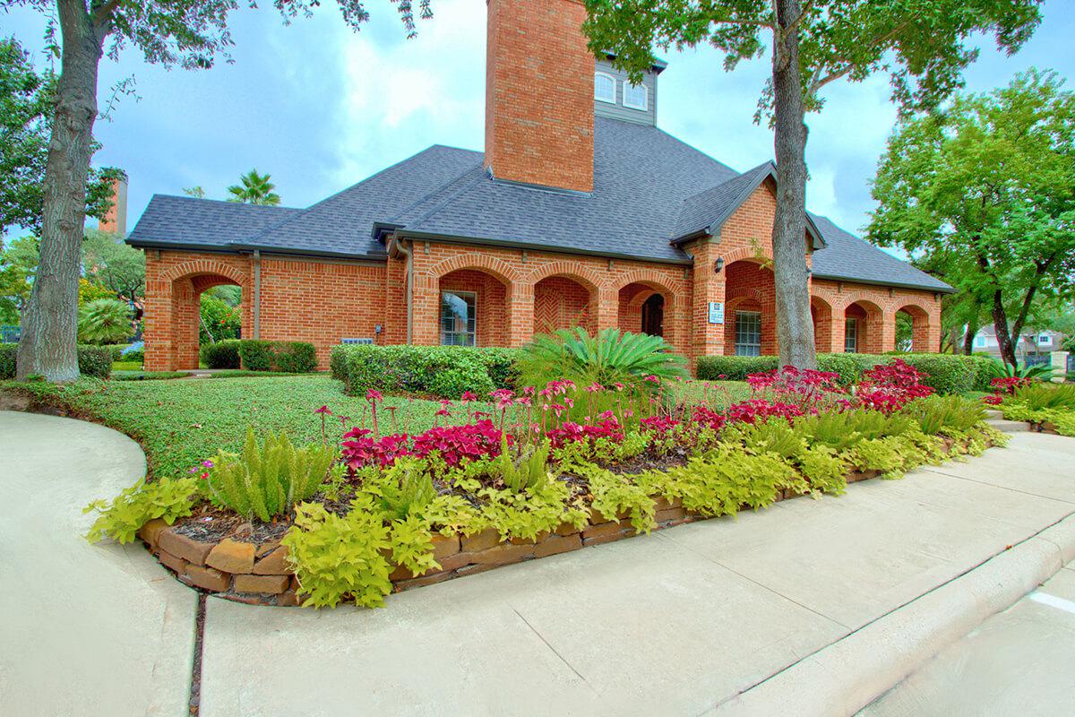 Spring Park leasing office with green plants