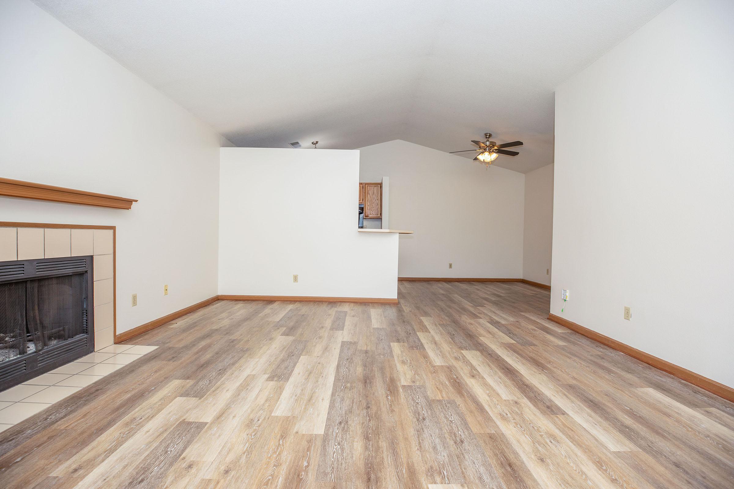 a room with a wood floor