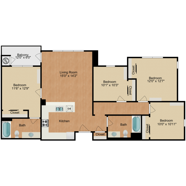 Unit D floor plan image