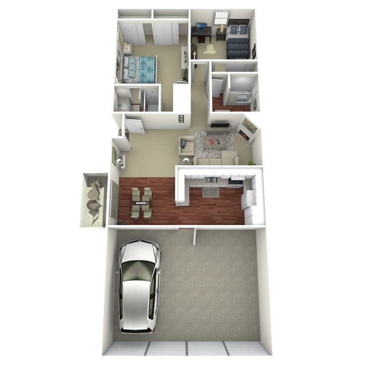 A 900-1100 sq ft apartment with a la veta vista apartment home 2 bathroom floor plan.
