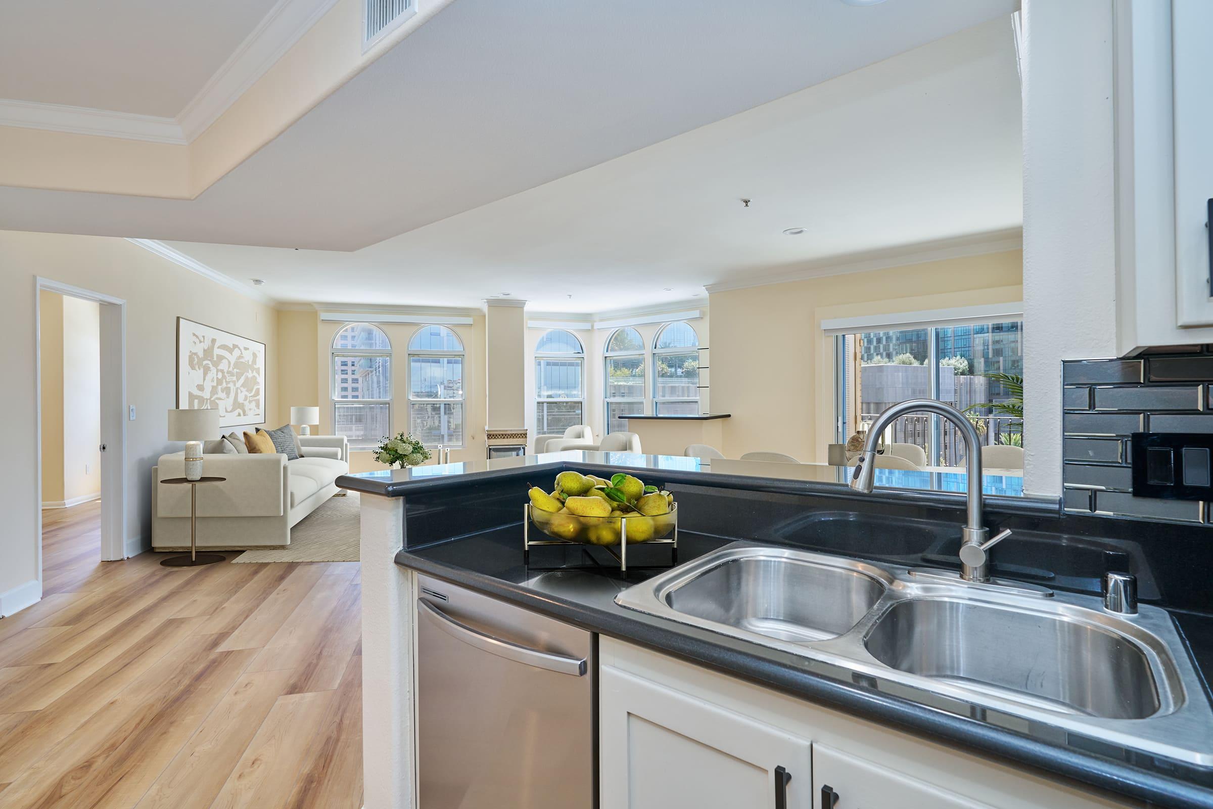 a modern kitchen with stainless steel appliances