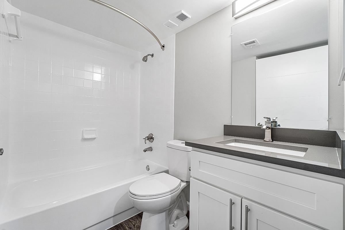 a white sink sitting under a mirror