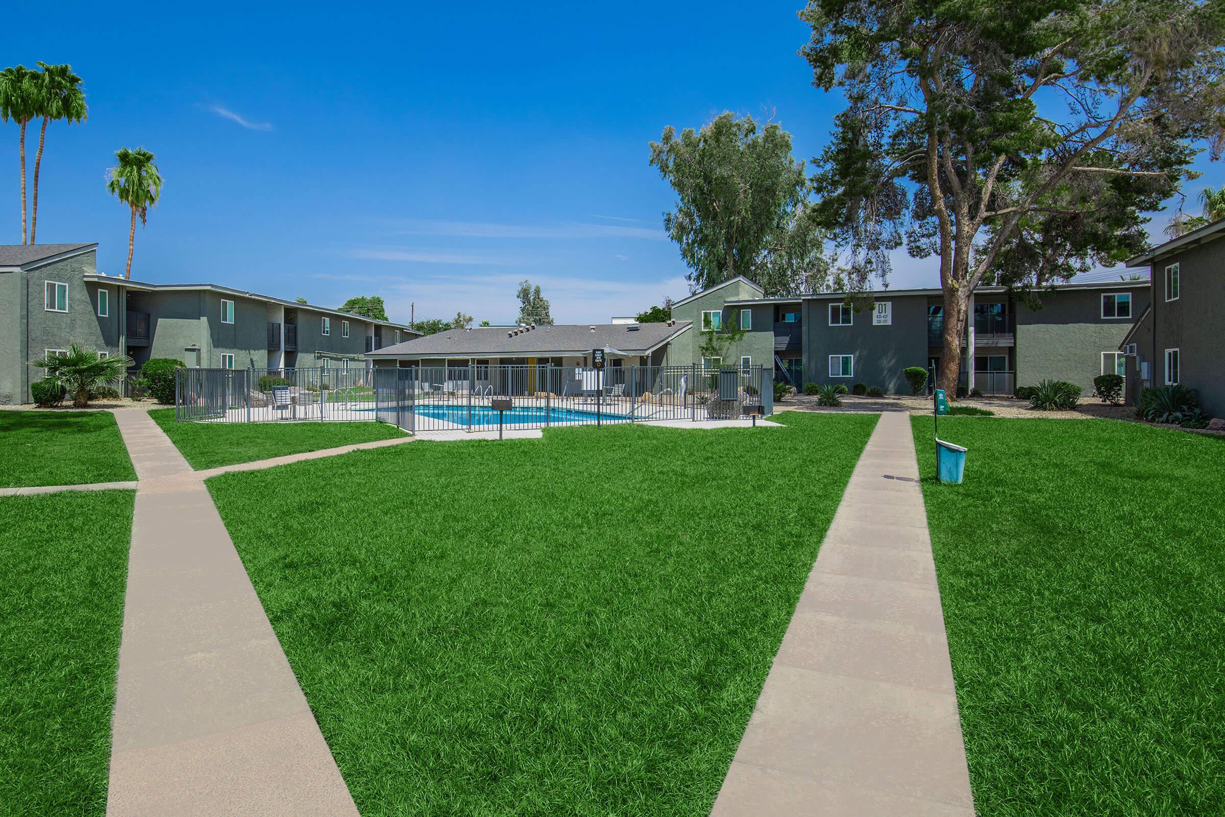 a large lawn in front of a house