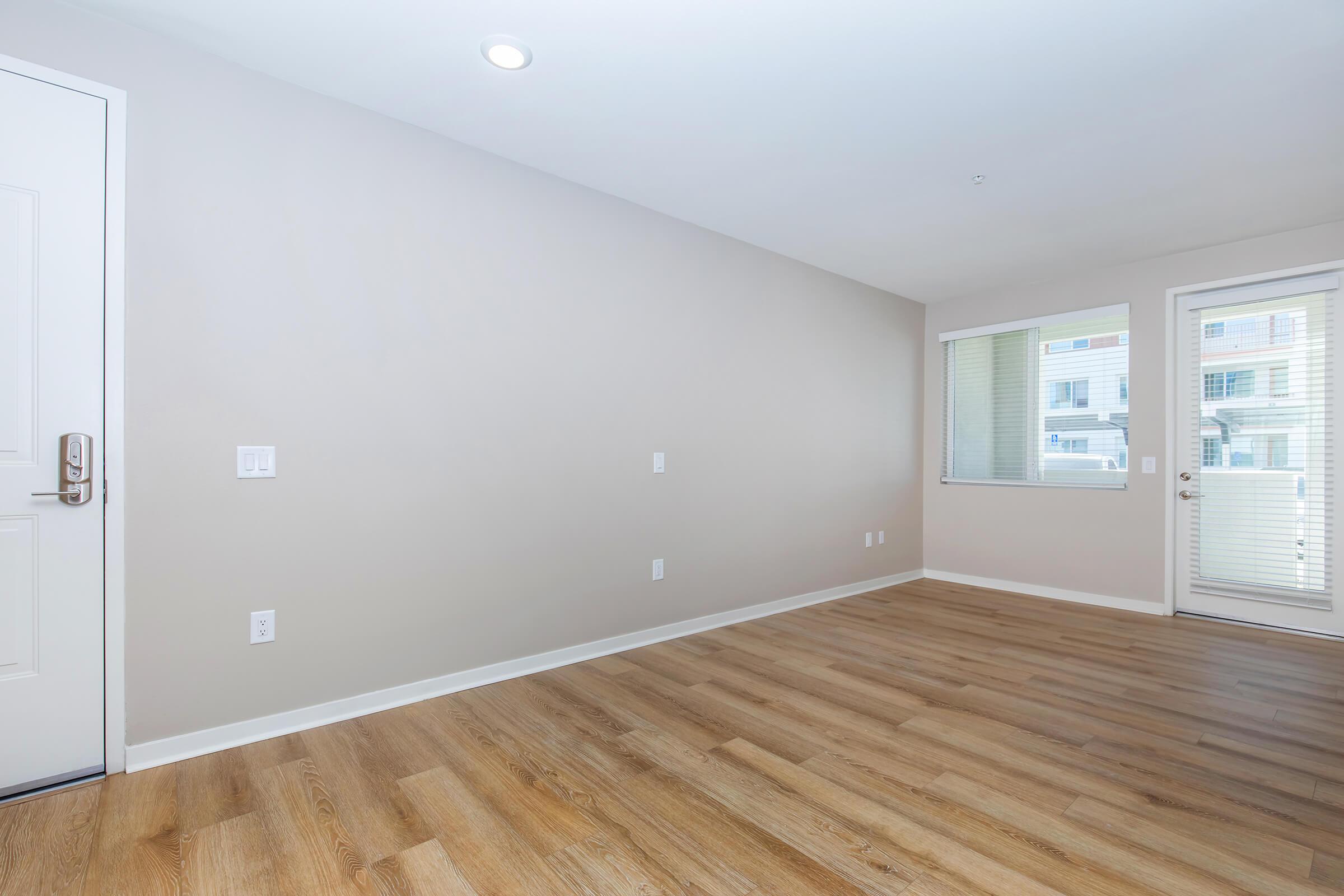 a room with a wood floor