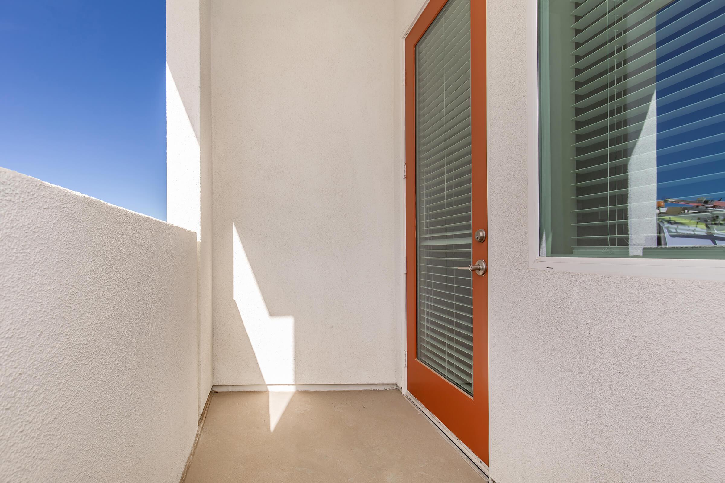 a building next to a window