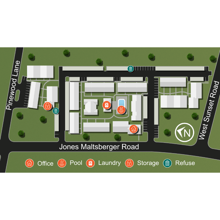 We make every effort to make our website accessible to anybody, especially those with disabilities. If you have question in terms of the relative location of an amenity or apartment home, please give us a call.