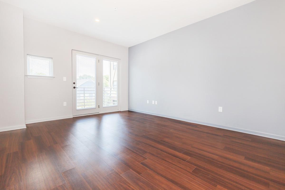 One bedroom apartment living room at 10th and Jefferson