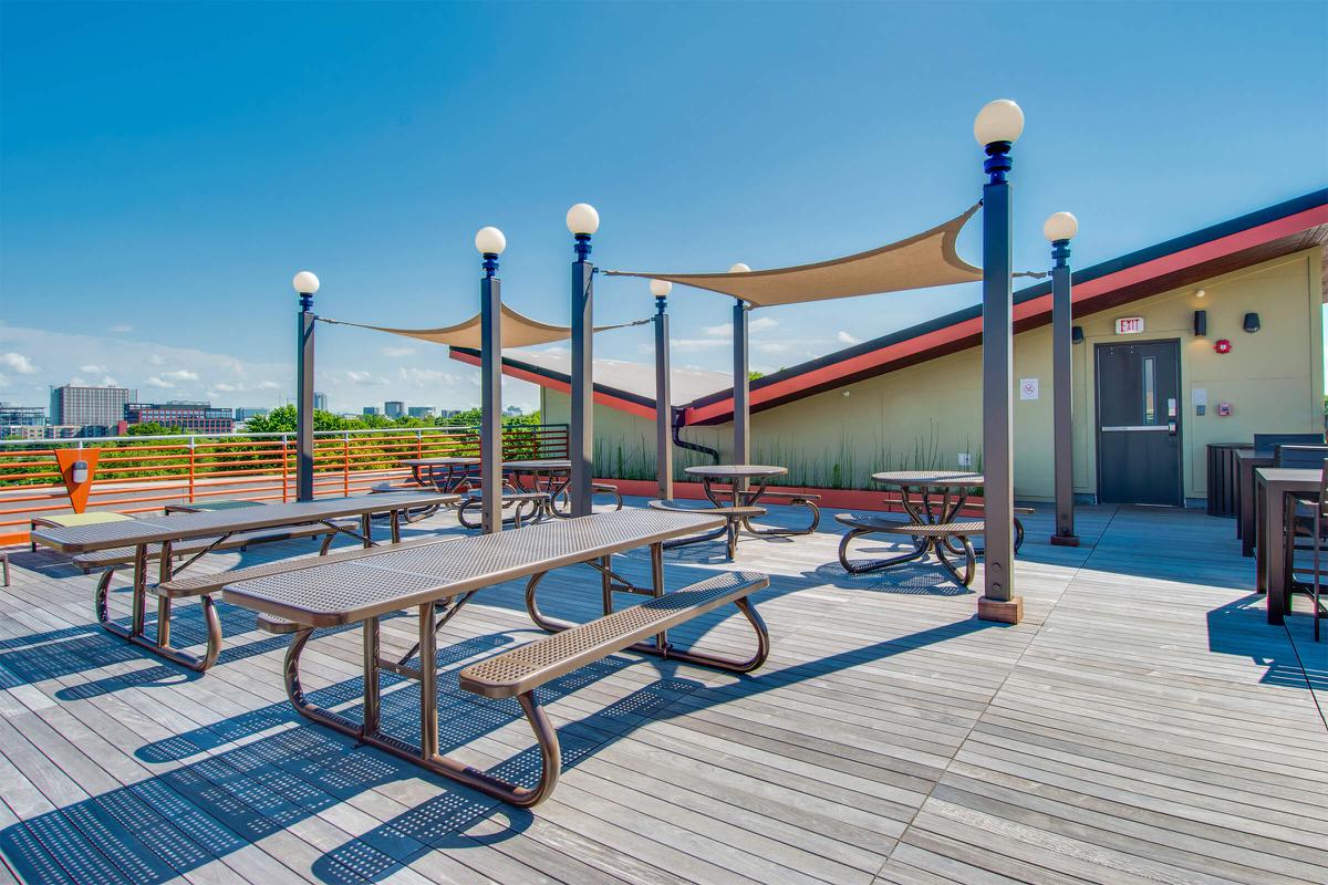 Shaded Seating on Rooftop Deck