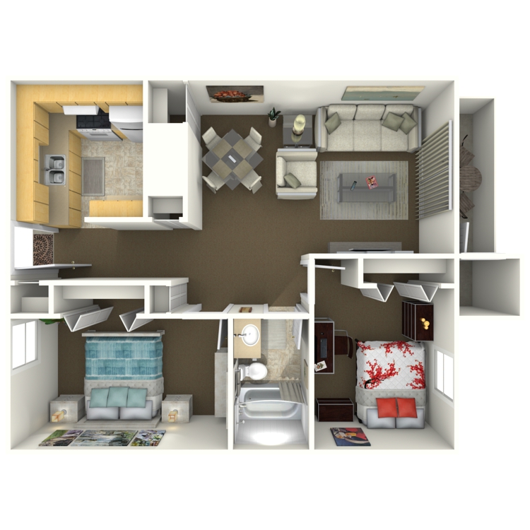 Floor plan image of 2 Bed 1 Bath