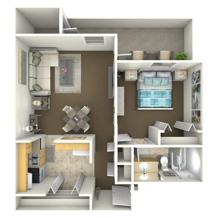 Floor plan image of 1 Bed 1 Bath