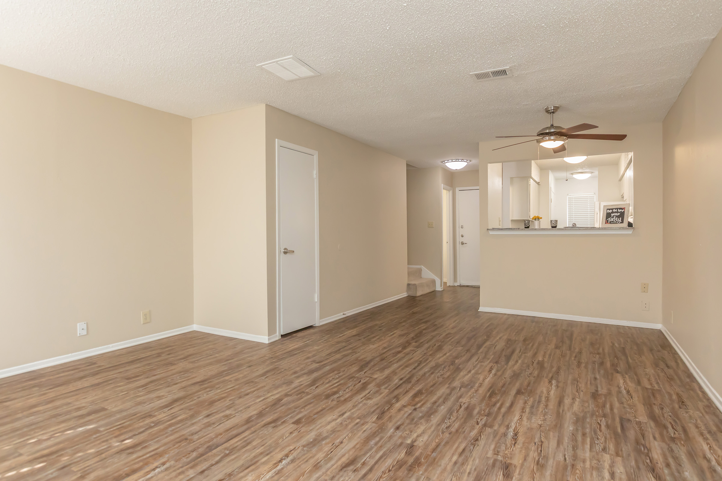 a room with a wood floor