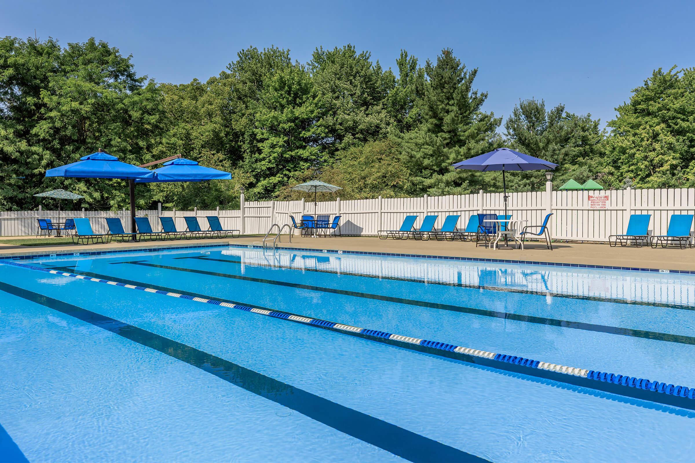 a blue pool of water