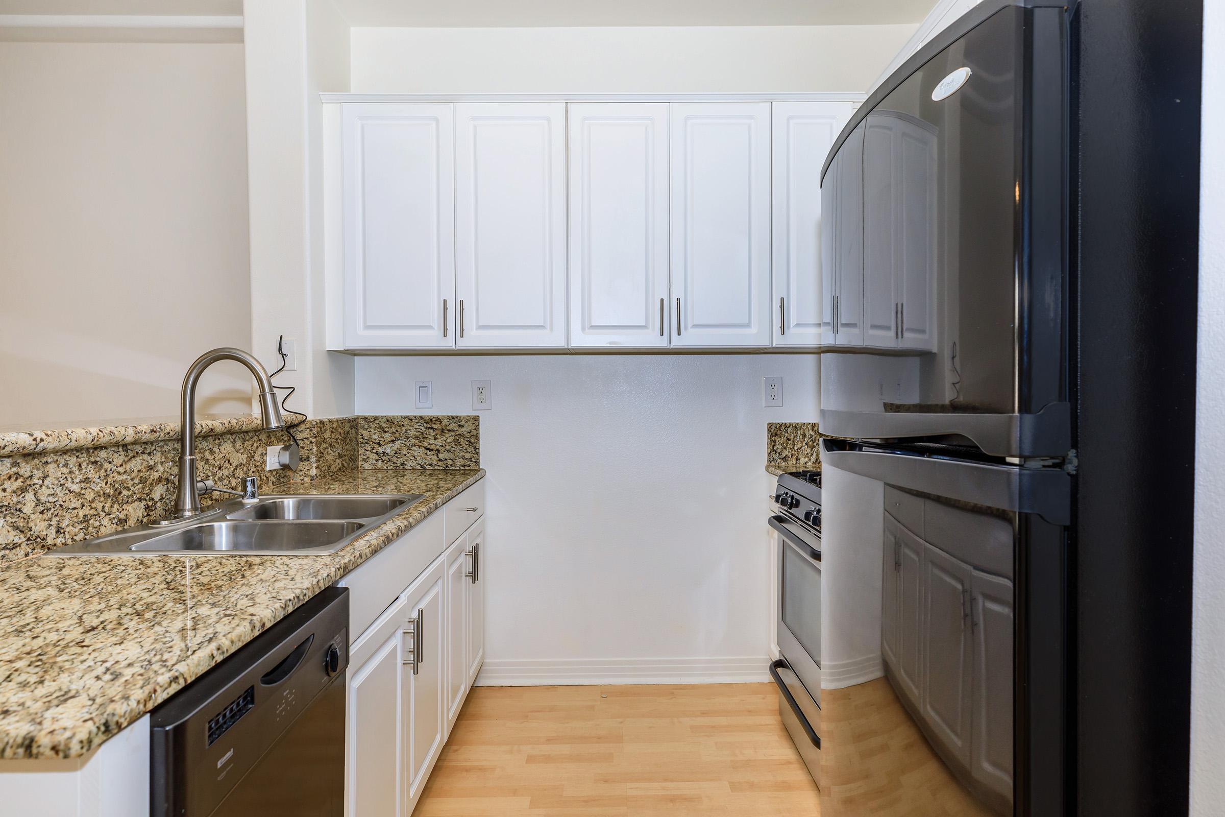 Kitchen with black appliances