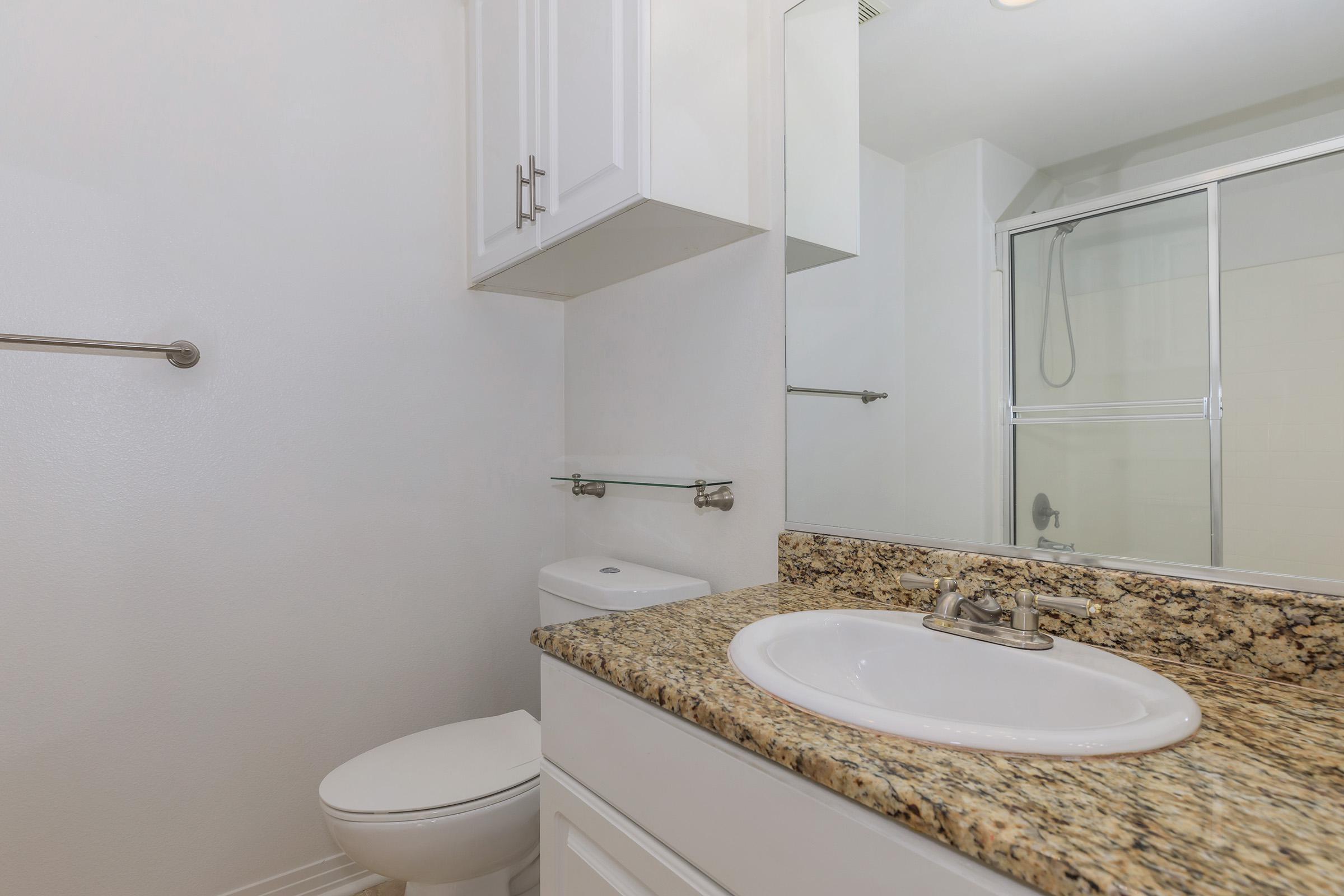 Bathroom sink with granite countertops 