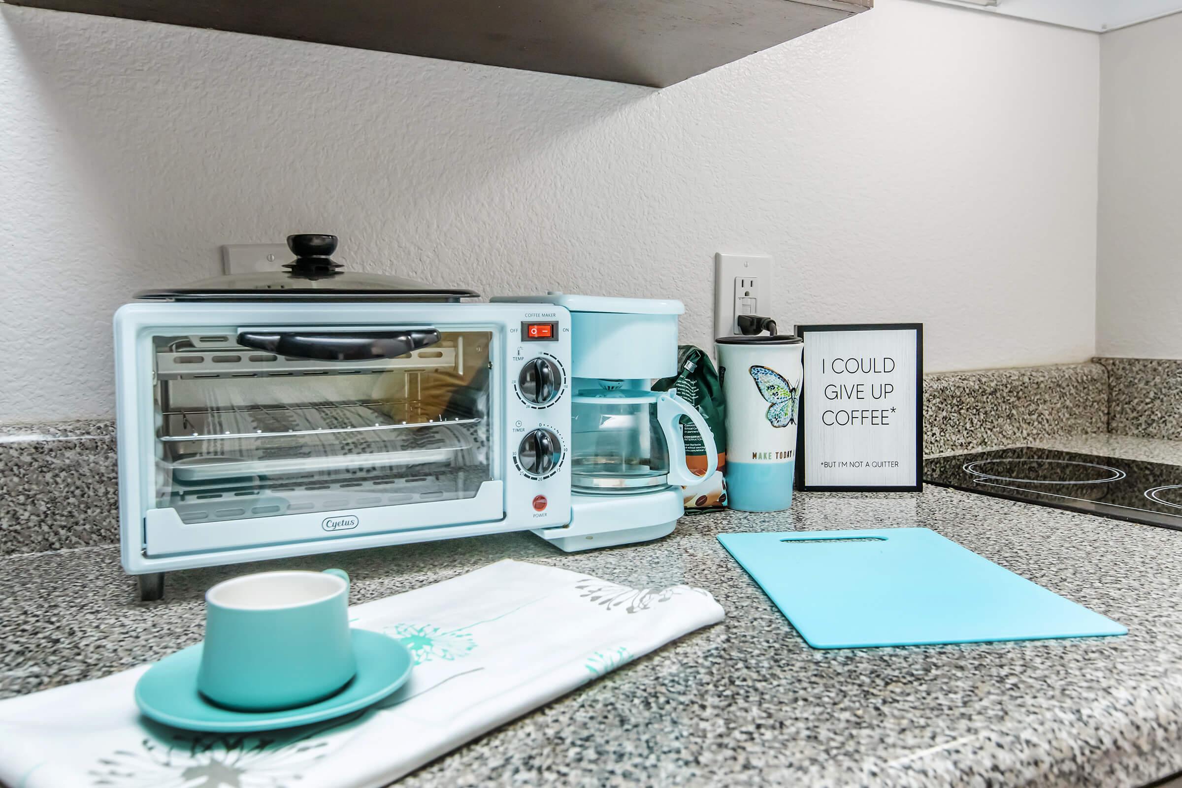 a microwave oven sitting on top of a counter