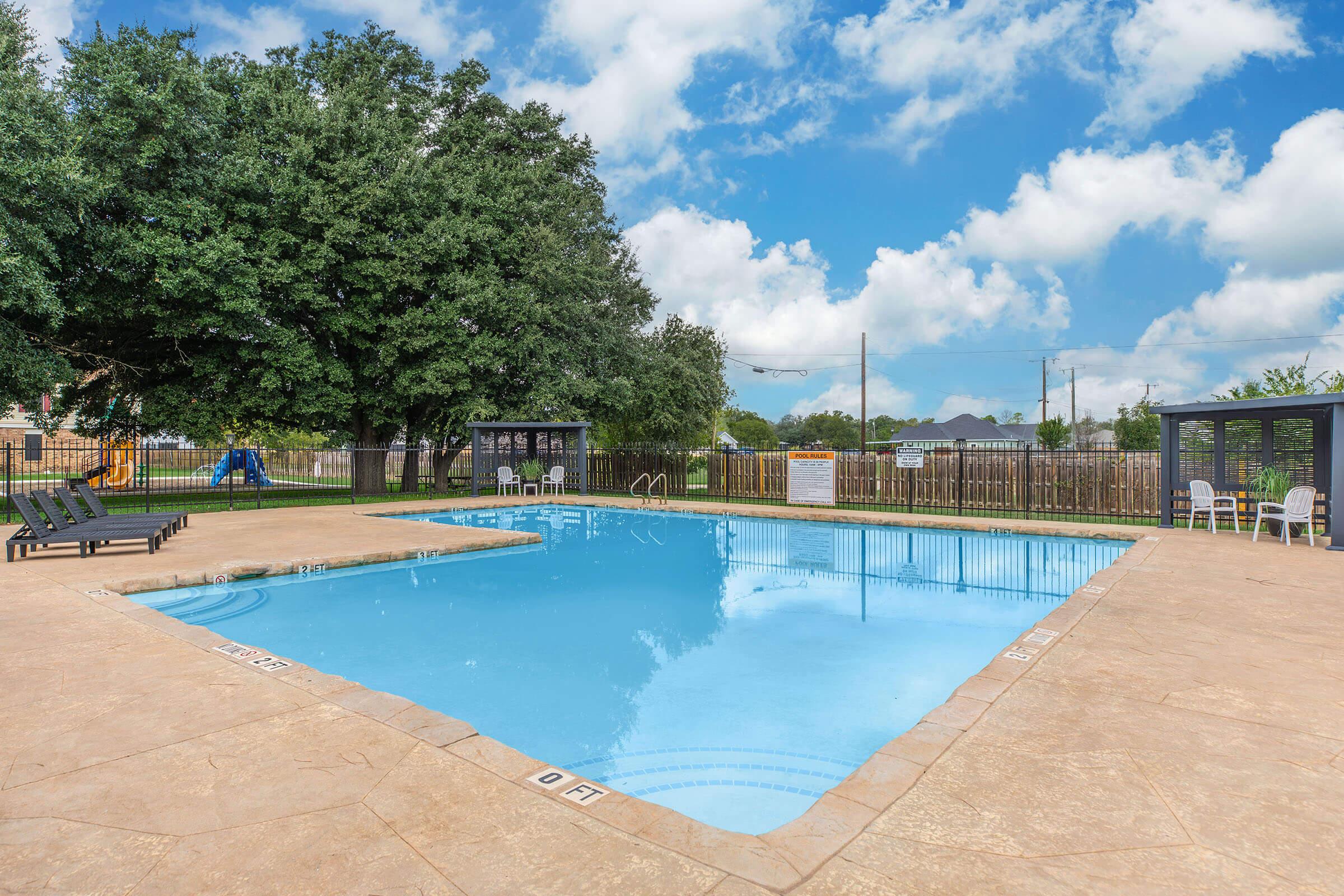 a pool next to a beach