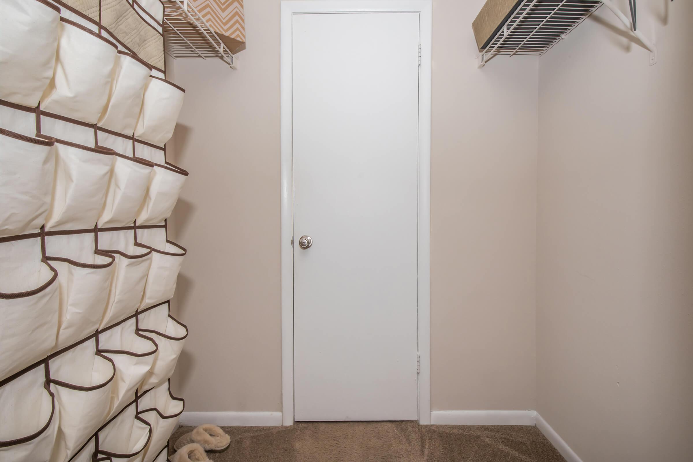 a room with white walls