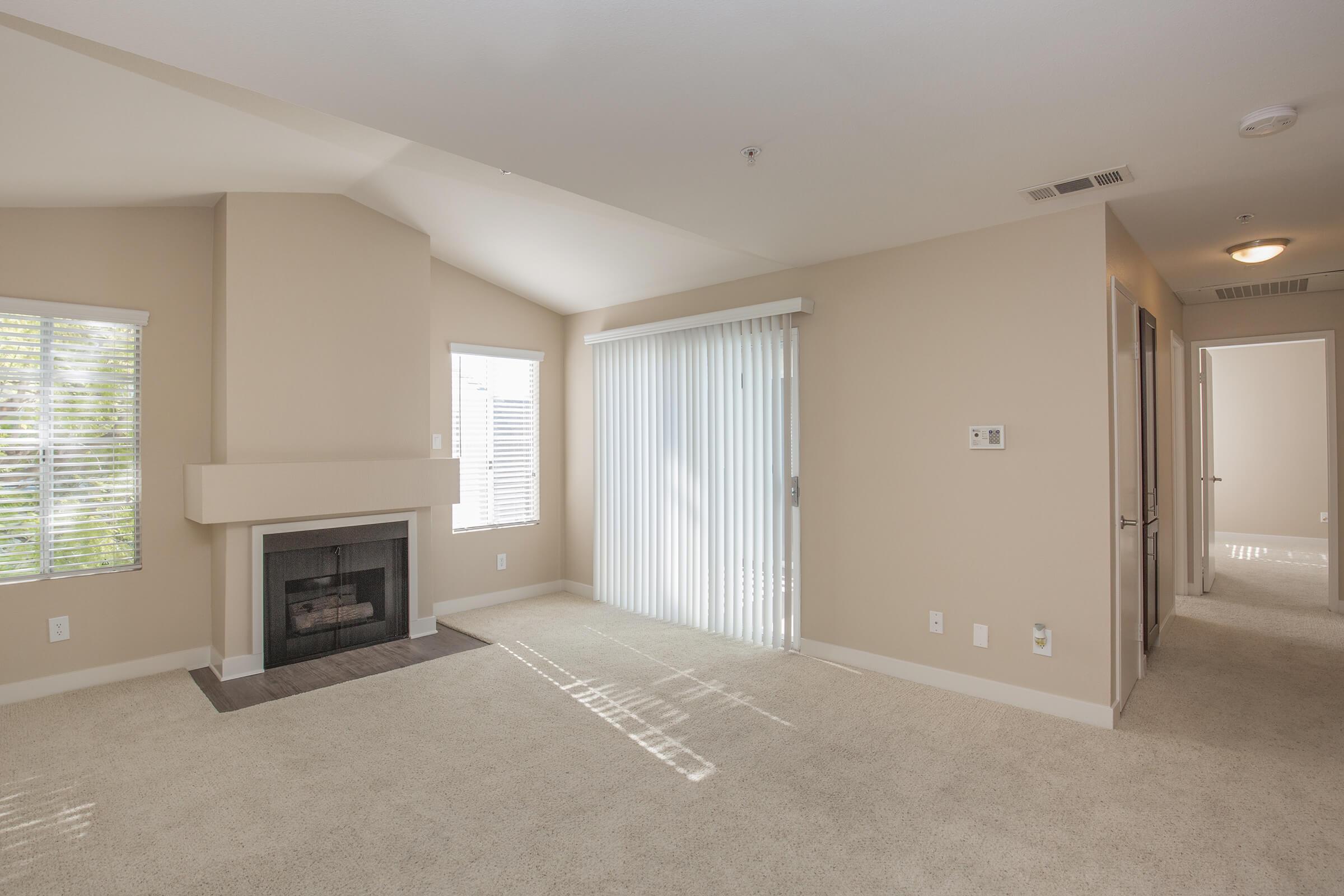Unfurnished living room with fireplace