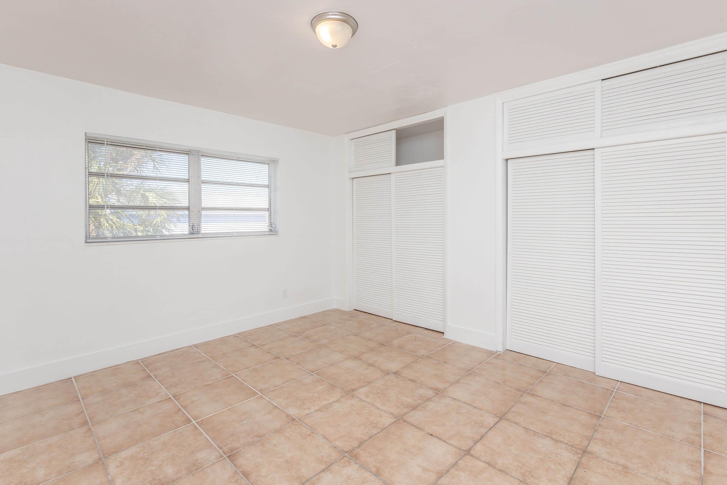 a room with a tiled floor