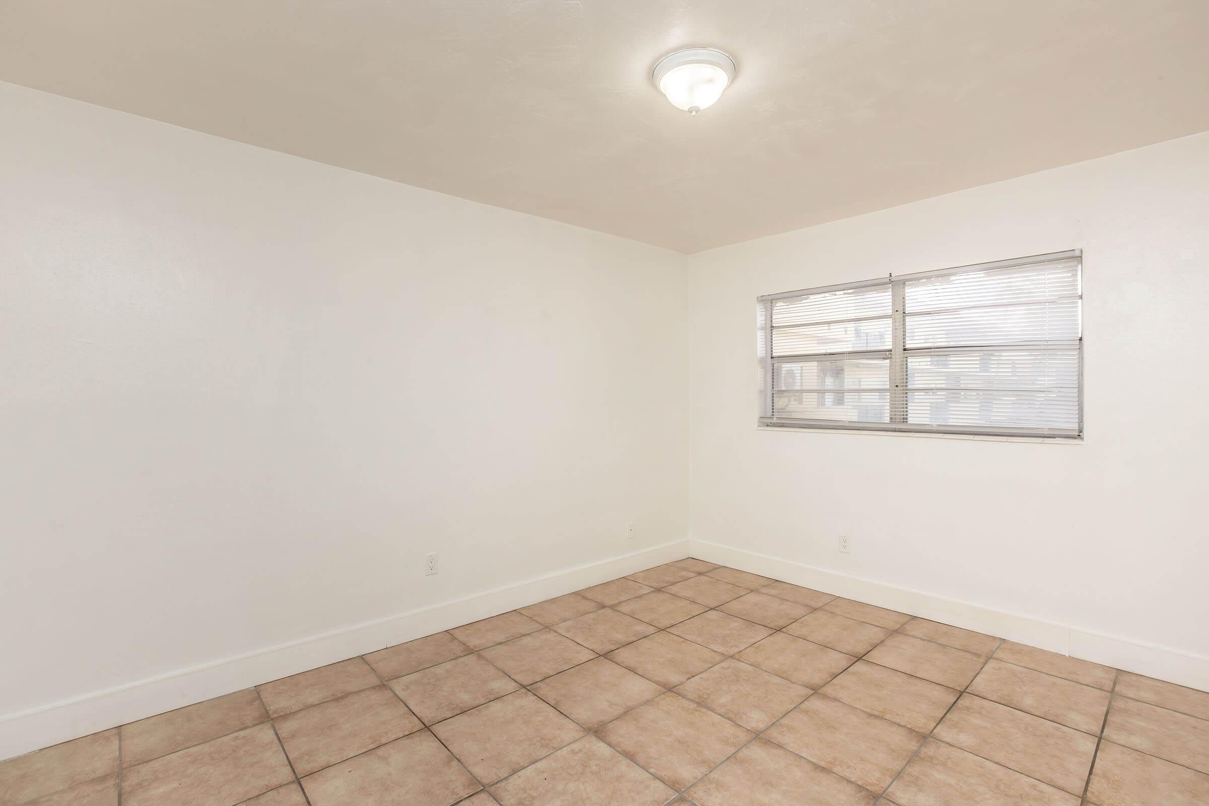 a room with a tile floor