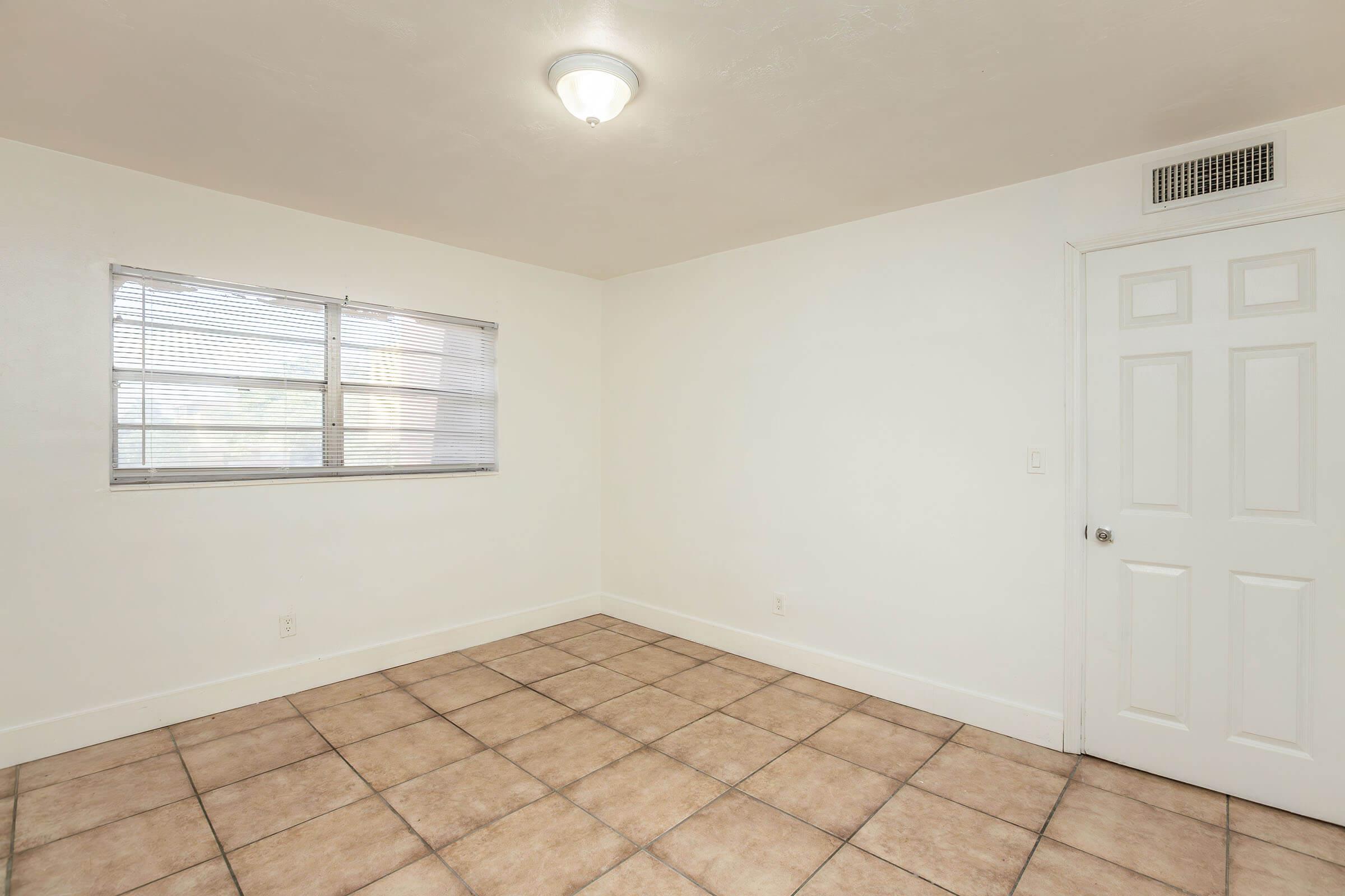 a room with a tiled floor