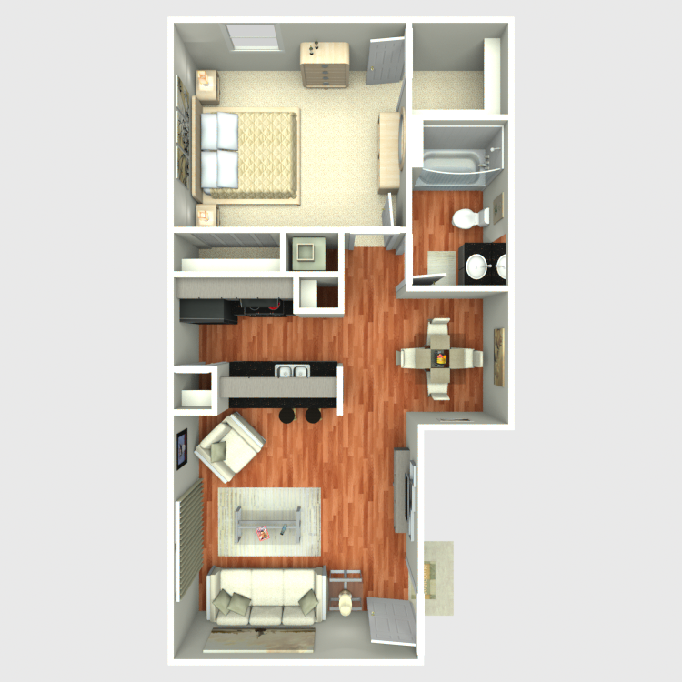 Floor plan image of 1 Bed 1 Bath A3