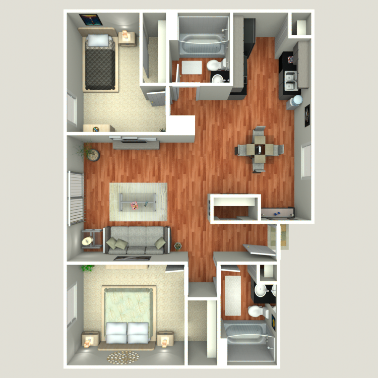 Floor plan image of 2 Bed 2 Bath B3